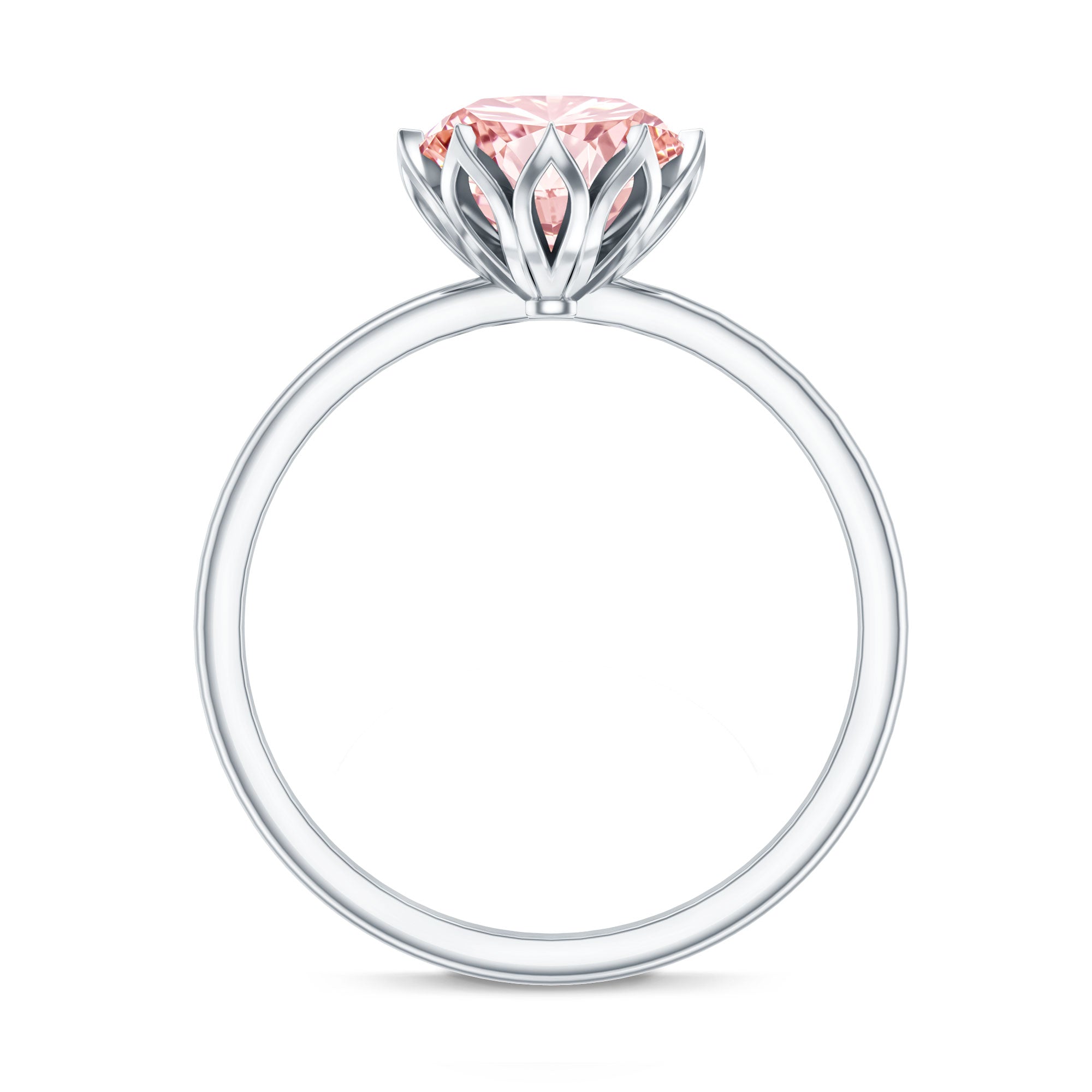 Rosec Jewels-Lotus Basket Set 2 Carat Engagement Ring with IGI Certified Lab Grown Pink Diamond