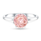 Rosec Jewels-Lotus Basket Set 2 Carat Engagement Ring with IGI Certified Lab Grown Pink Diamond