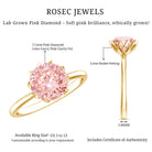 Rosec Jewels-Lotus Basket Set 2 Carat Engagement Ring with IGI Certified Lab Grown Pink Diamond