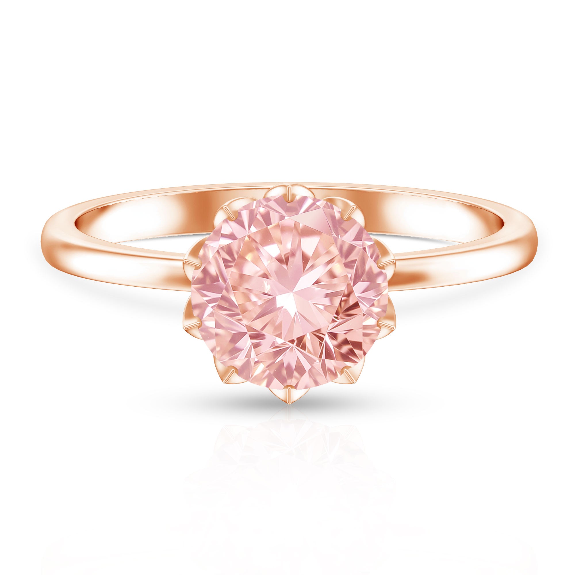 Rosec Jewels-Lab Grown 3 Carat Pink Diamond Solitaire Engagement Ring IGI Certified