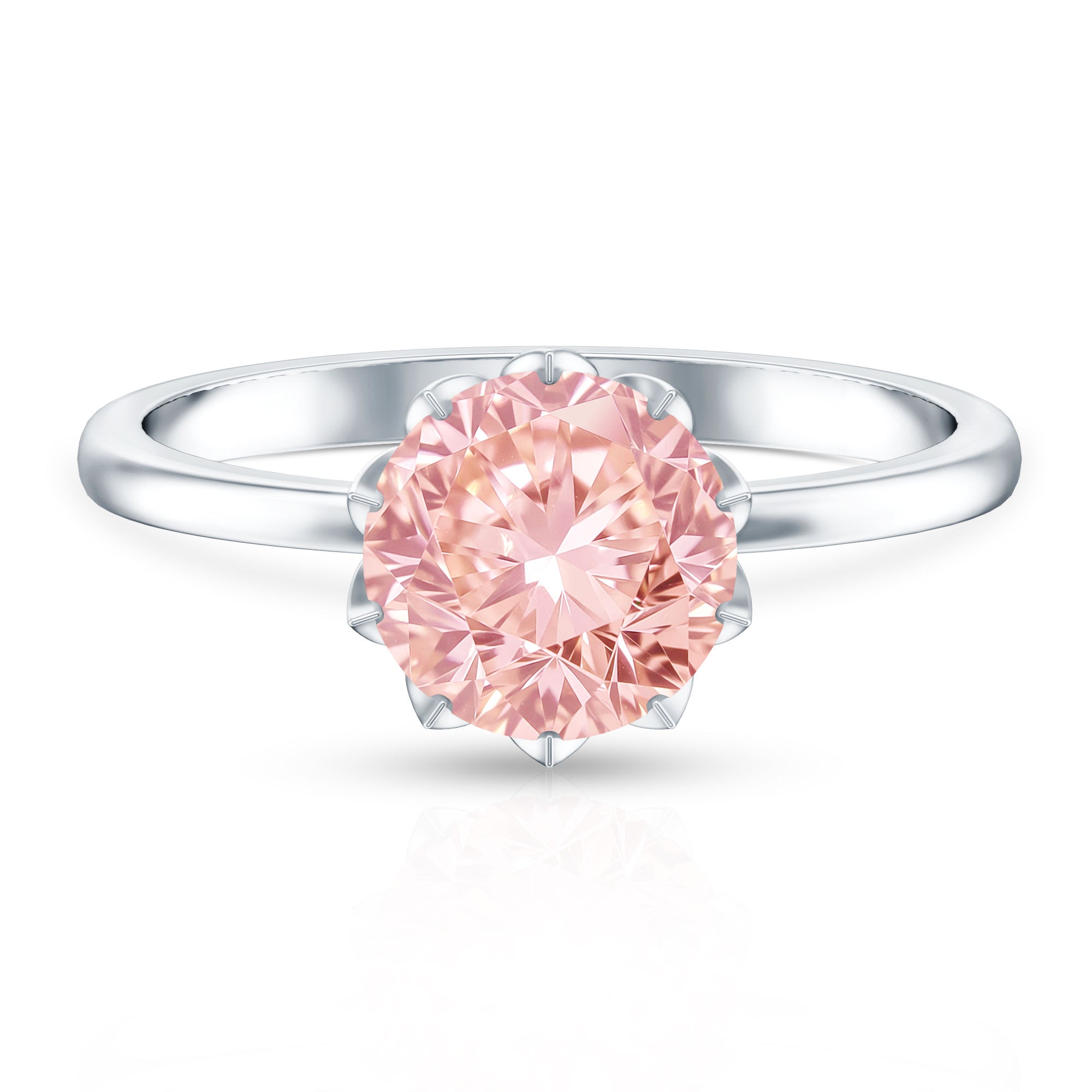 Rosec Jewels-Lab Grown 3 Carat Pink Diamond Solitaire Engagement Ring IGI Certified
