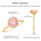 Rosec Jewels-Lab Grown 3 Carat Pink Diamond Solitaire Engagement Ring IGI Certified