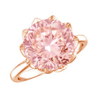 Rosec Jewels-IGI Certified Solitaire 5 Carat Lab Grown Pink Diamond Lotus Engagement Ring