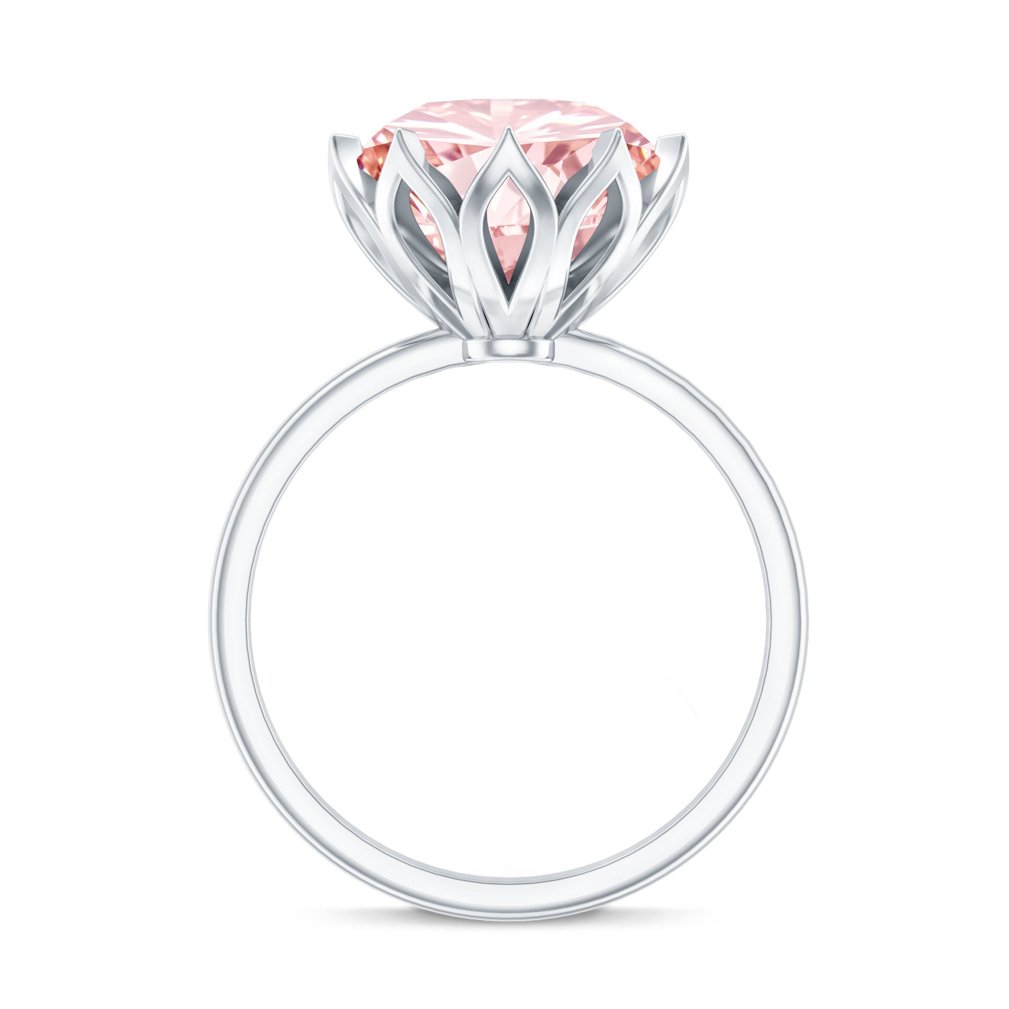 Rosec Jewels-IGI Certified Solitaire 5 Carat Lab Grown Pink Diamond Lotus Engagement Ring