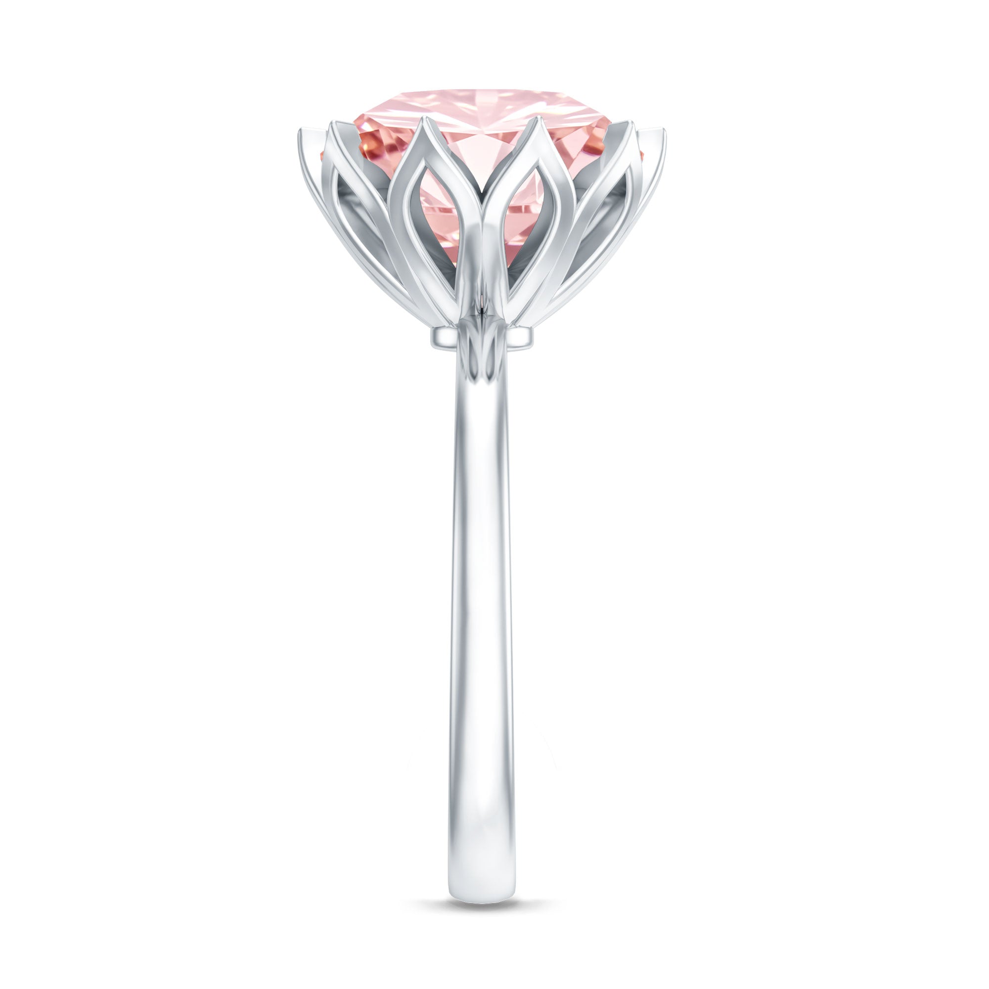 Rosec Jewels-IGI Certified Solitaire 5 Carat Lab Grown Pink Diamond Lotus Engagement Ring