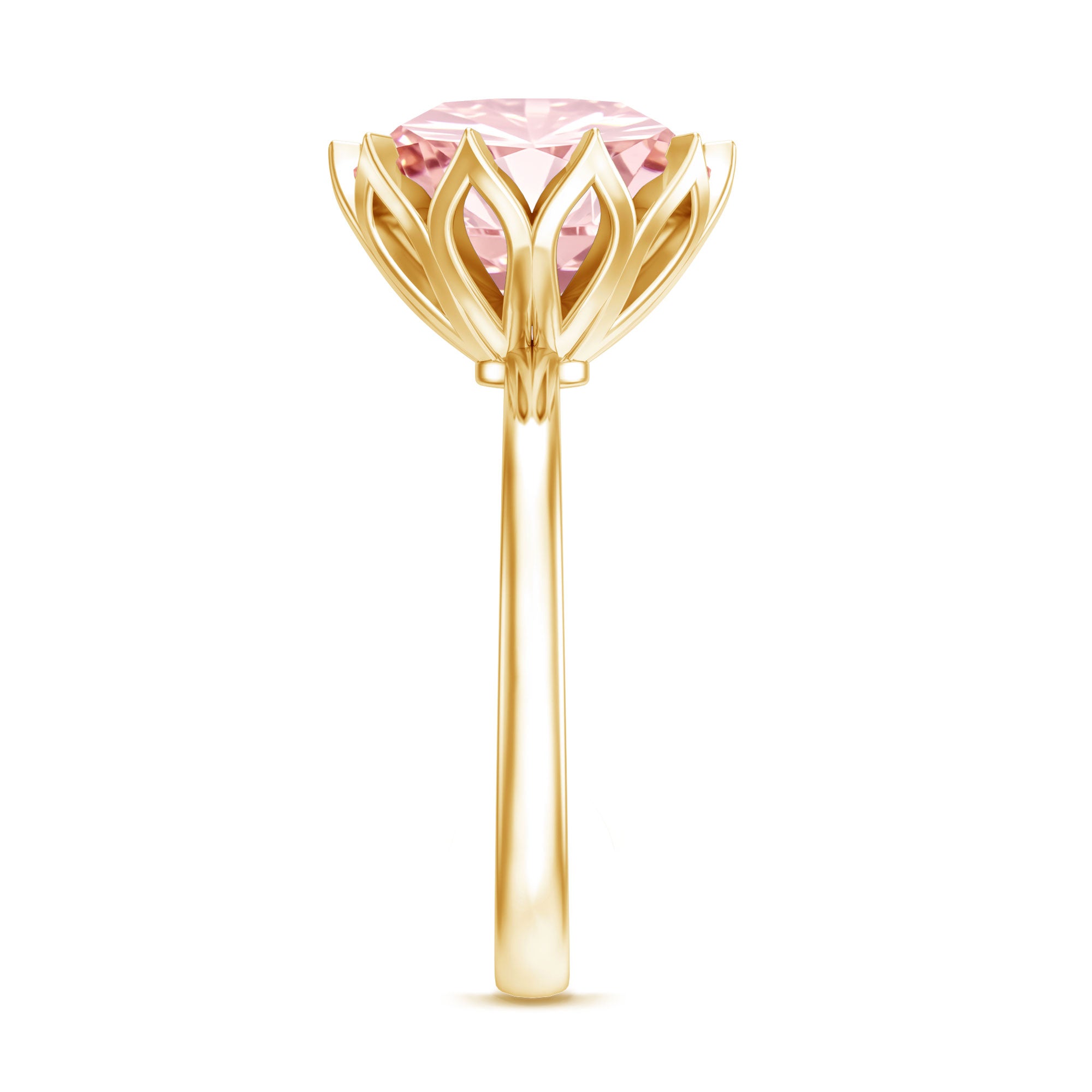 Rosec Jewels-IGI Certified Solitaire 5 Carat Lab Grown Pink Diamond Lotus Engagement Ring
