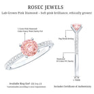 Rosec Jewels-IGI Certified 1 Carat Lab Pink Diamond Classic Engagement Ring with Side Stones