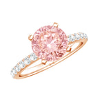 Rosec Jewels-3 Carat Lab Grown Pink Diamond Round Engagement Ring IGI Certified