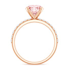 Rosec Jewels-3 Carat Lab Grown Pink Diamond Round Engagement Ring IGI Certified