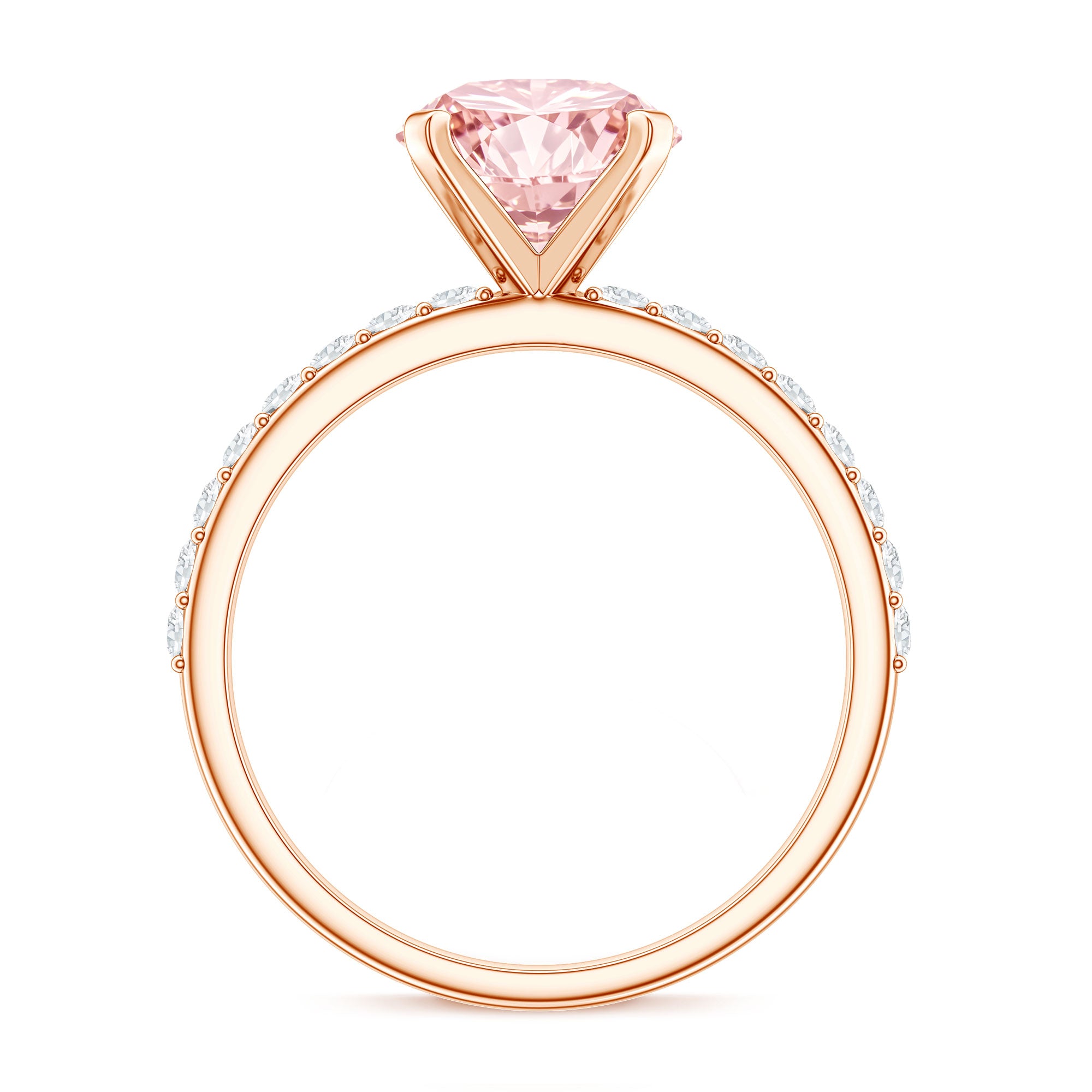 Rosec Jewels-3 Carat Lab Grown Pink Diamond Round Engagement Ring IGI Certified