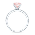 Rosec Jewels-3 Carat Lab Grown Pink Diamond Round Engagement Ring IGI Certified