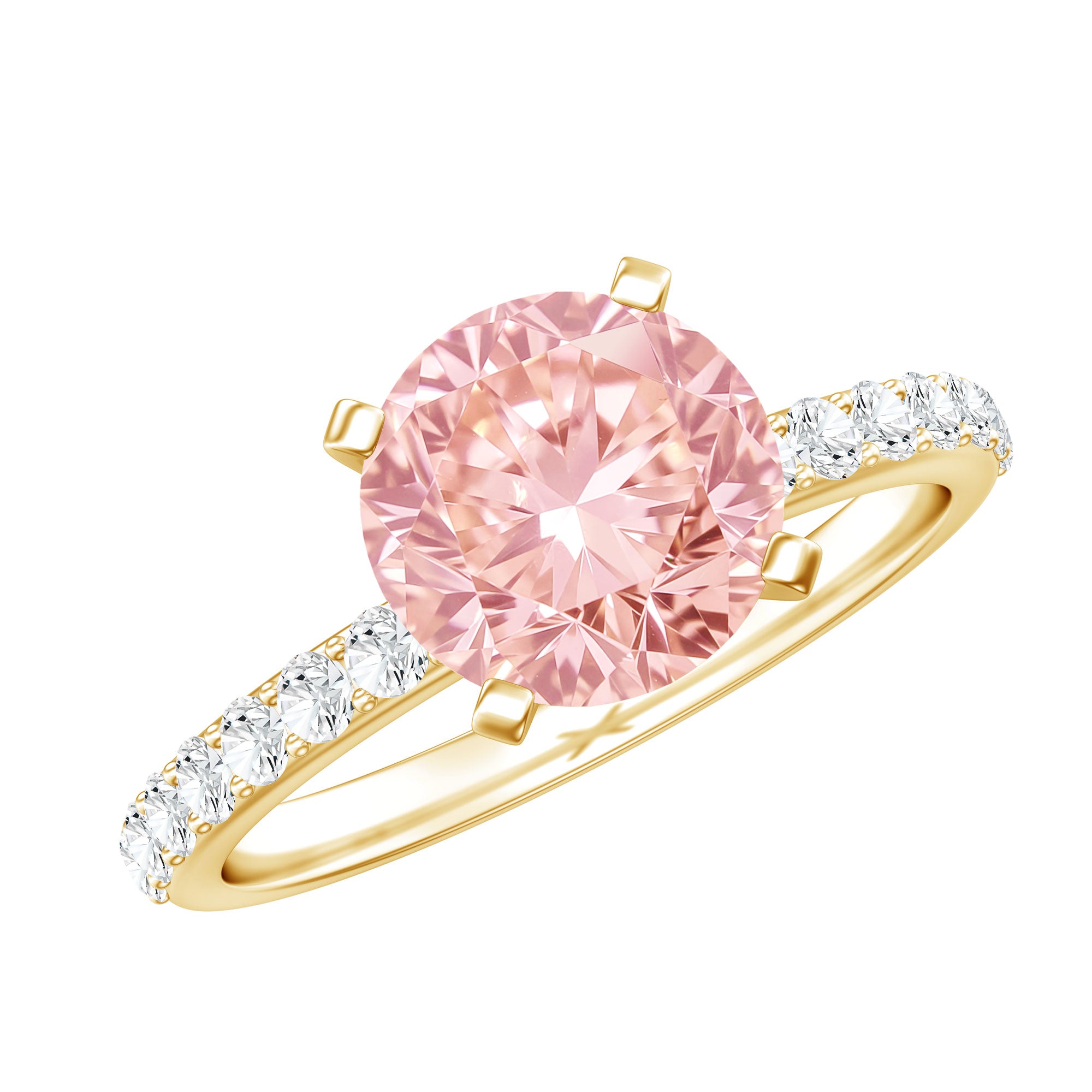 Rosec Jewels-3 Carat Lab Grown Pink Diamond Round Engagement Ring IGI Certified