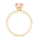 Rosec Jewels-3 Carat Lab Grown Pink Diamond Round Engagement Ring IGI Certified