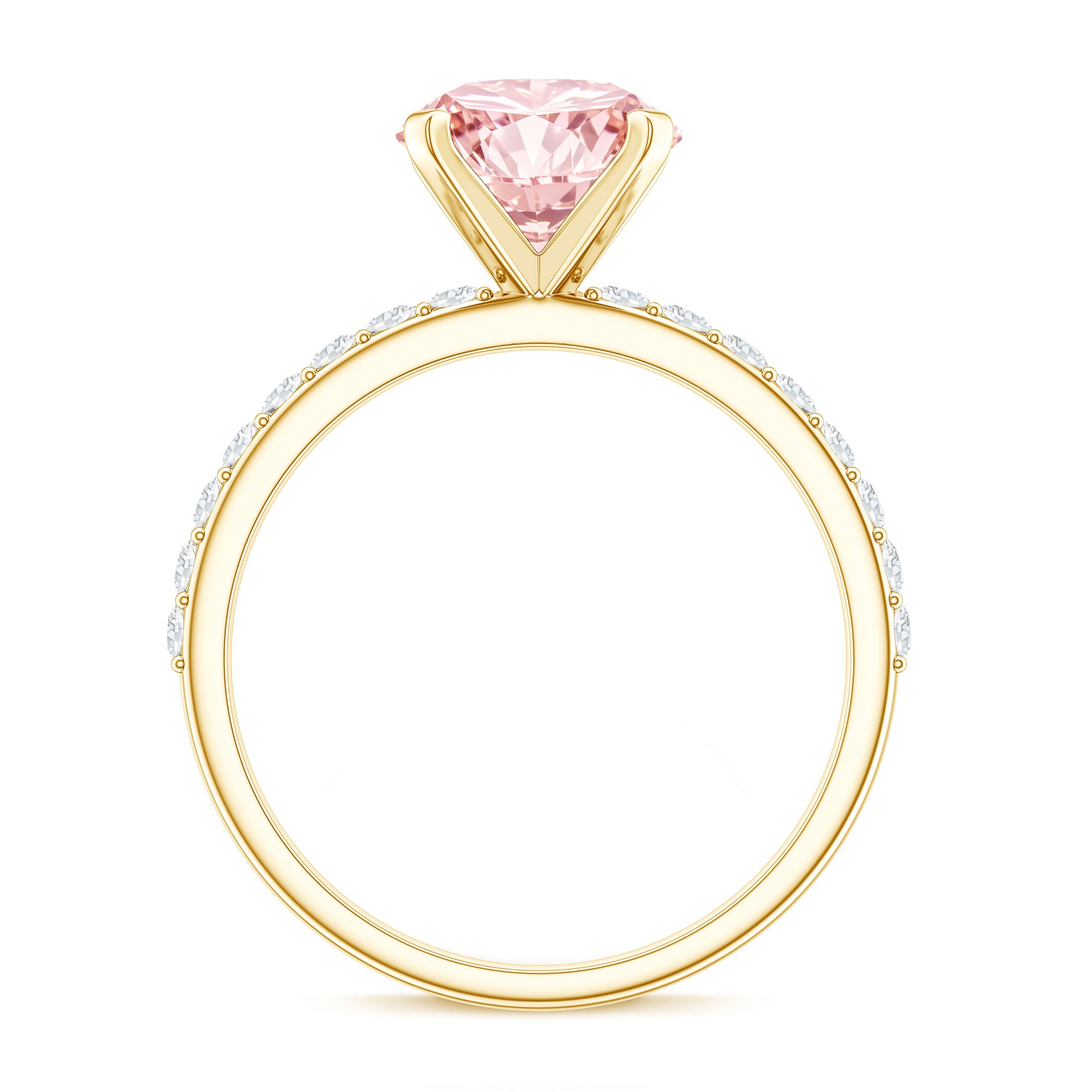 Rosec Jewels-3 Carat Lab Grown Pink Diamond Round Engagement Ring IGI Certified
