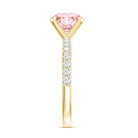 Rosec Jewels-3 Carat Lab Grown Pink Diamond Round Engagement Ring IGI Certified
