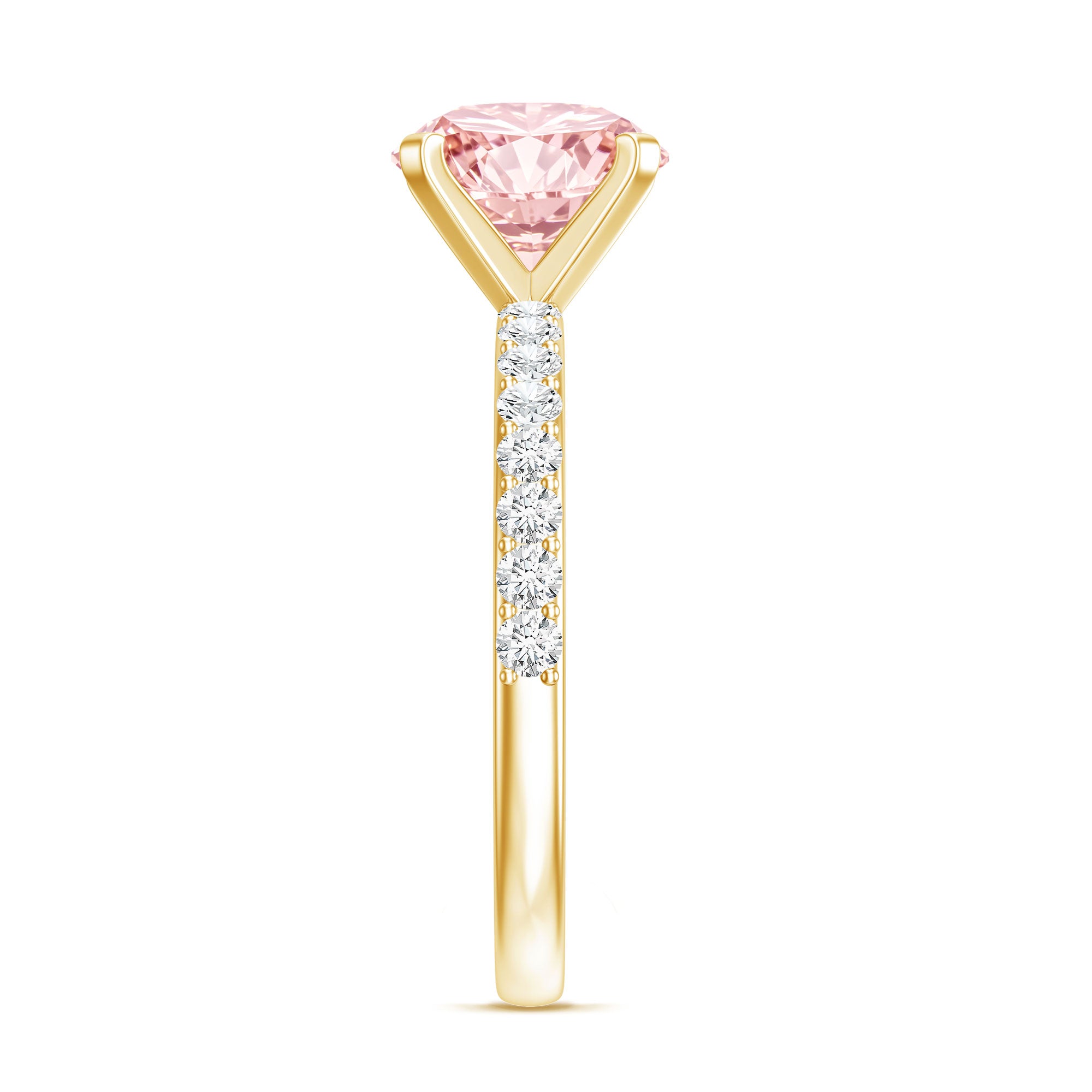 Rosec Jewels-3 Carat Lab Grown Pink Diamond Round Engagement Ring IGI Certified