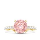 Rosec Jewels-3 Carat Lab Grown Pink Diamond Round Engagement Ring IGI Certified
