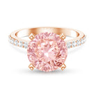 Rosec Jewels-IGI Certified 4 Carat Huge Lab Grown Pink Diamond Solitaire Engagement Ring