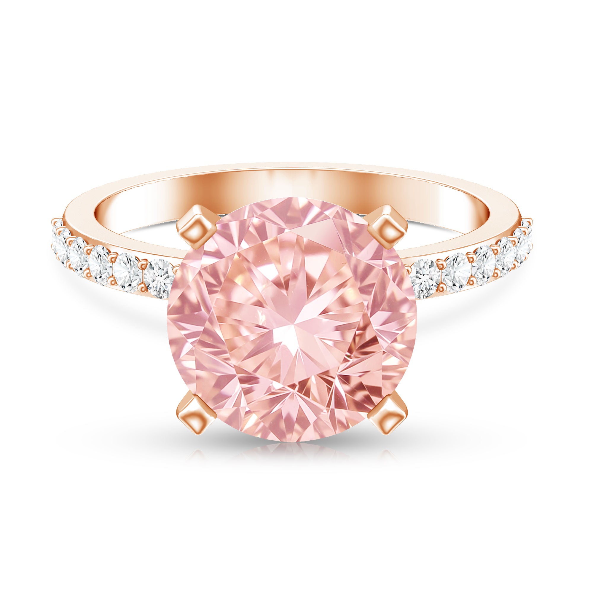 Rosec Jewels-IGI Certified 4 Carat Huge Lab Grown Pink Diamond Solitaire Engagement Ring