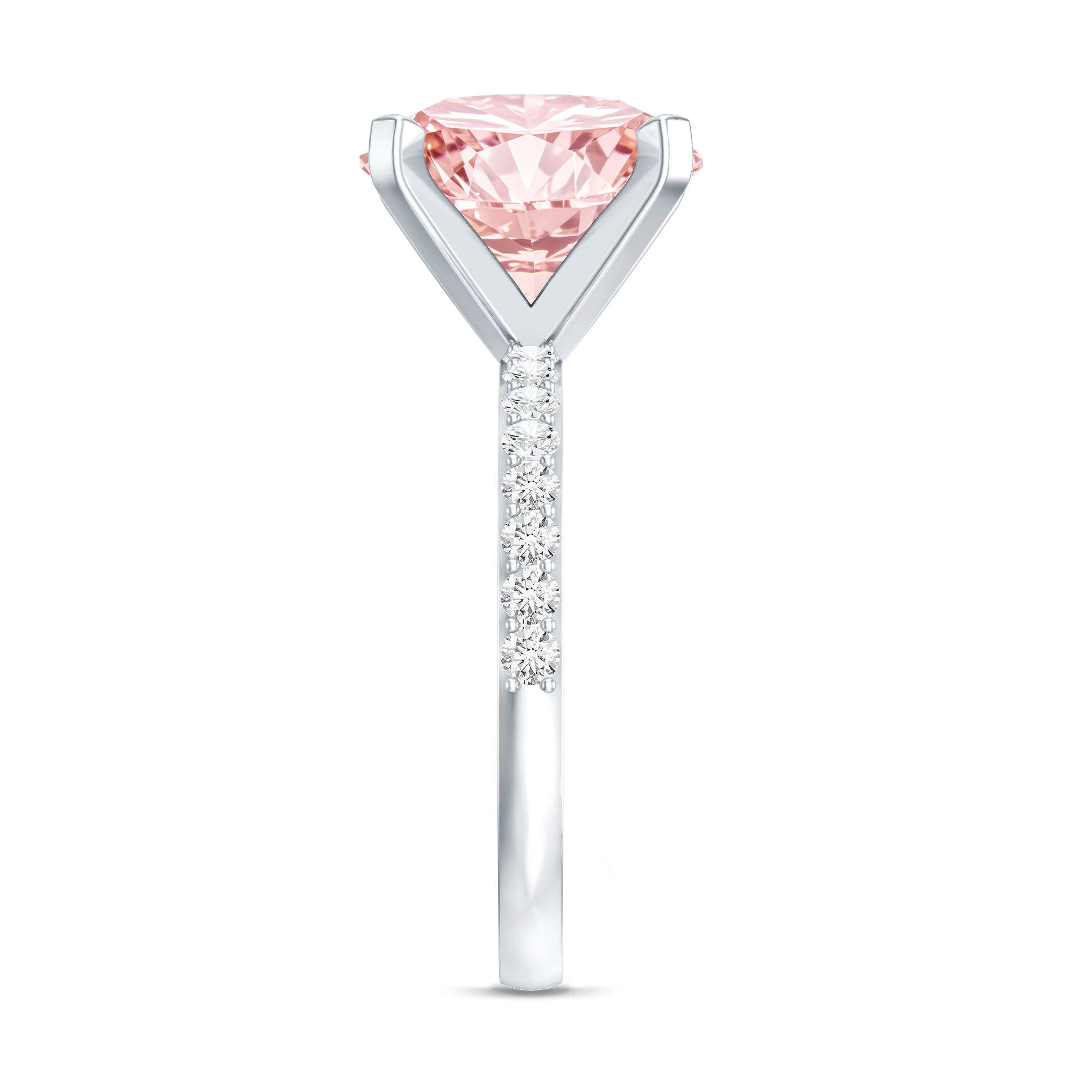 Rosec Jewels-IGI Certified 4 Carat Huge Lab Grown Pink Diamond Solitaire Engagement Ring