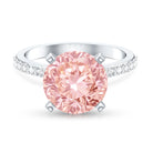 Rosec Jewels-IGI Certified 4 Carat Huge Lab Grown Pink Diamond Solitaire Engagement Ring