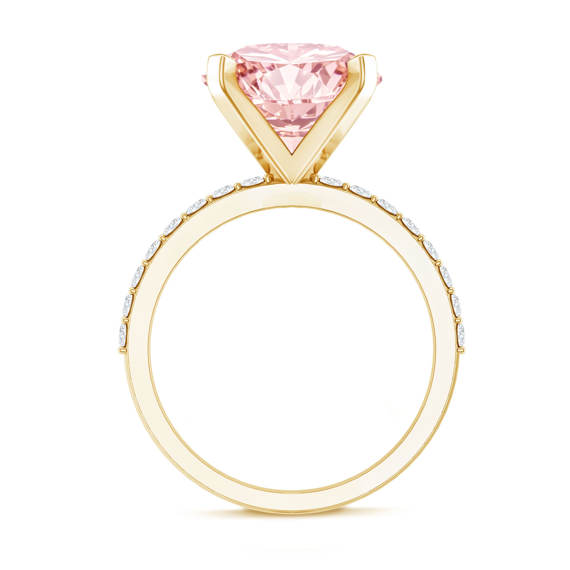 Rosec Jewels-IGI Certified 4 Carat Huge Lab Grown Pink Diamond Solitaire Engagement Ring