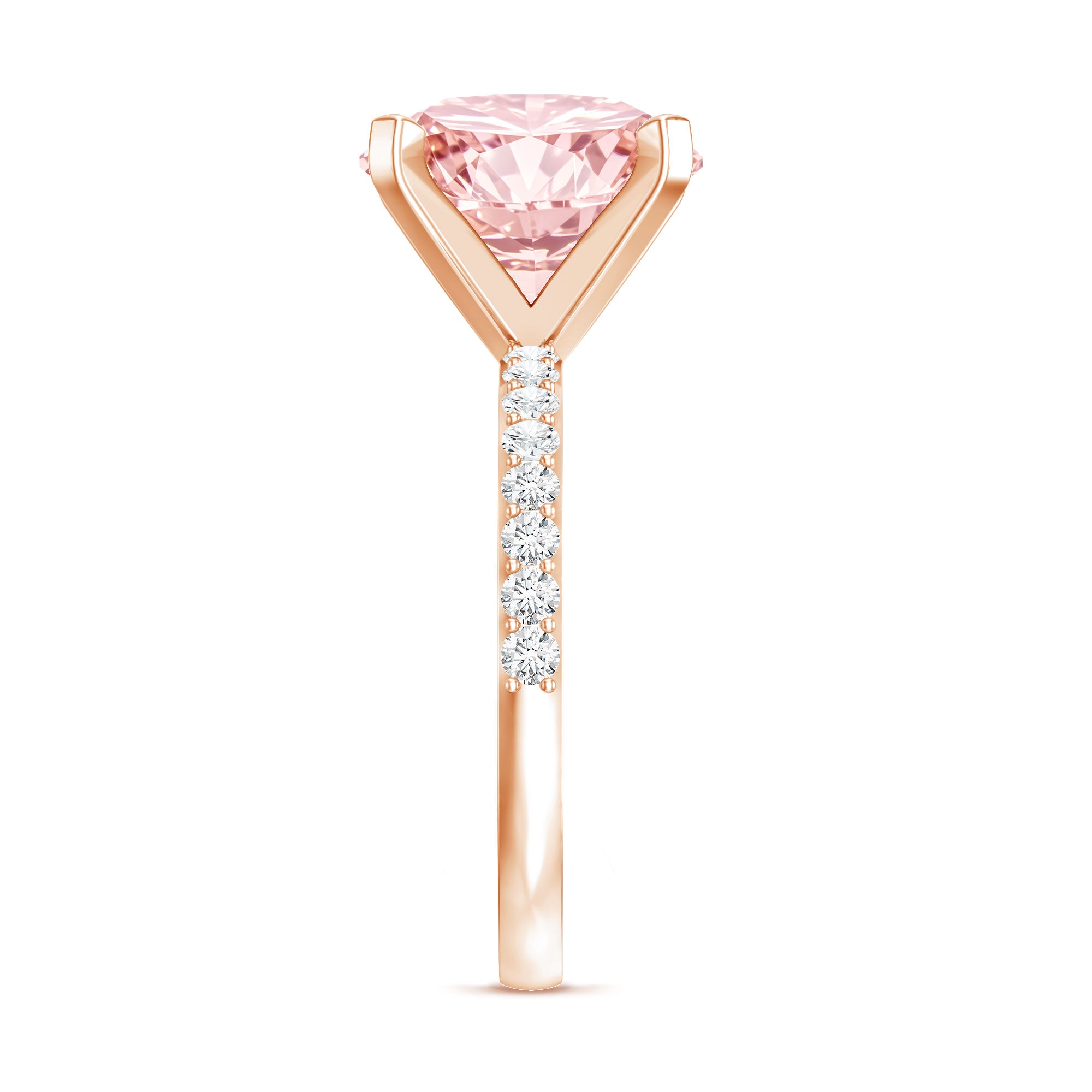 Rosec Jewels-5 Carat IGI Certified Lab Created Pink Diamond Statement Ring with Side Stones