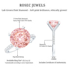 Rosec Jewels-5 Carat IGI Certified Lab Created Pink Diamond Statement Ring with Side Stones