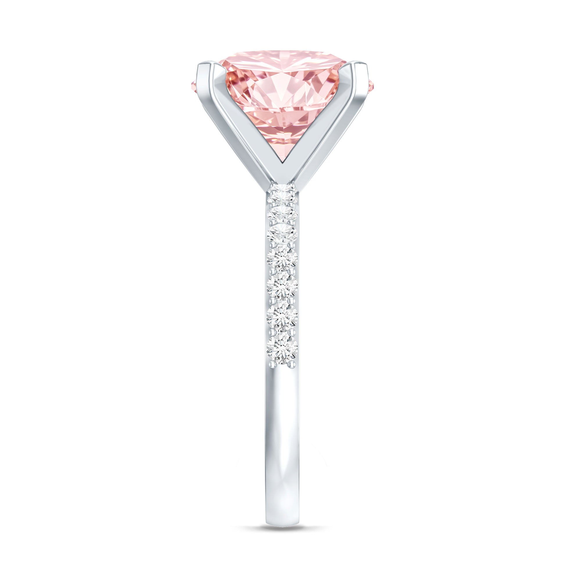 Rosec Jewels-5 Carat IGI Certified Lab Created Pink Diamond Statement Ring with Side Stones