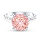 Rosec Jewels-5 Carat IGI Certified Lab Created Pink Diamond Statement Ring with Side Stones