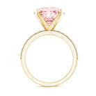 Rosec Jewels-5 Carat IGI Certified Lab Created Pink Diamond Statement Ring with Side Stones