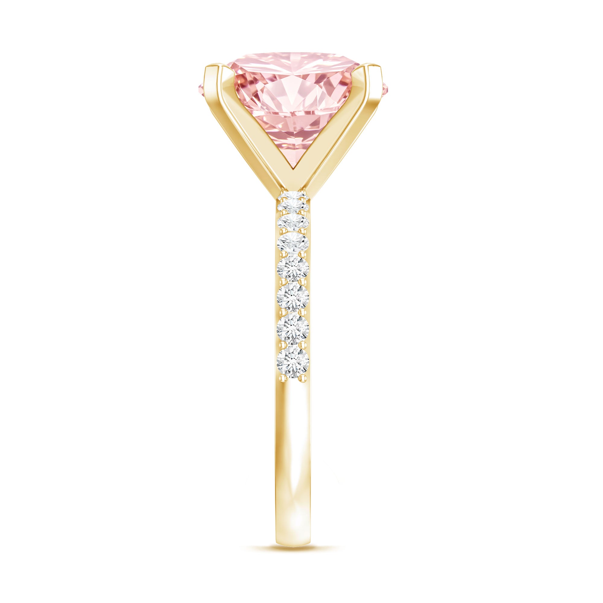 Rosec Jewels-5 Carat IGI Certified Lab Created Pink Diamond Statement Ring with Side Stones