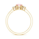 Rosec Jewels-1 Carat IGI Certified Lab Grown Pink and White Diamond Three Stone Ring for Her