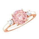 Rosec Jewels-2 Carat Lab Grown Pink Diamond Three Stone Engagement Ring with IGI Certificate