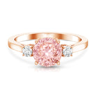 Rosec Jewels-2 Carat Lab Grown Pink Diamond Three Stone Engagement Ring with IGI Certificate