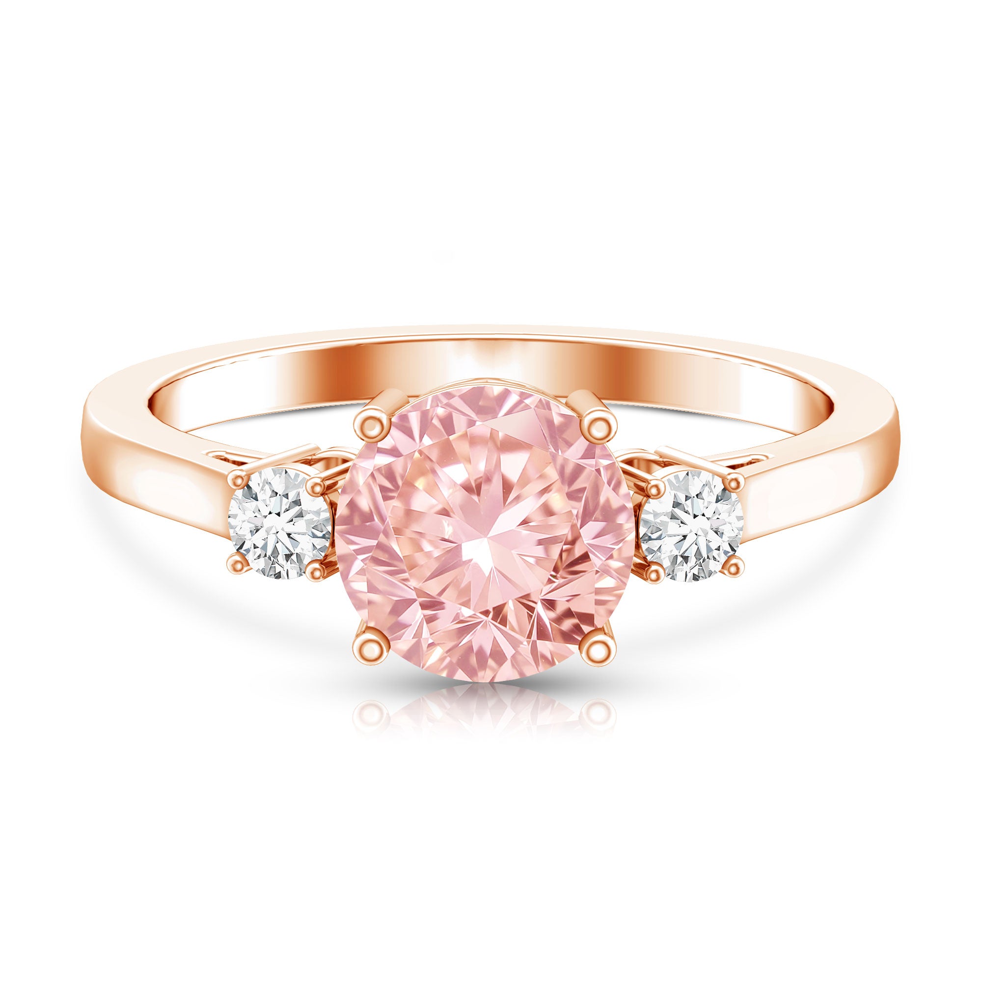 Rosec Jewels-2 Carat Lab Grown Pink Diamond Three Stone Engagement Ring with IGI Certificate