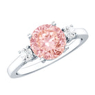 Rosec Jewels-2 Carat Lab Grown Pink Diamond Three Stone Engagement Ring with IGI Certificate