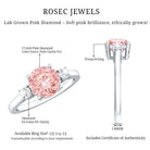 Rosec Jewels-2 Carat Lab Grown Pink Diamond Three Stone Engagement Ring with IGI Certificate