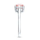 Rosec Jewels-2 Carat Lab Grown Pink Diamond Three Stone Engagement Ring with IGI Certificate