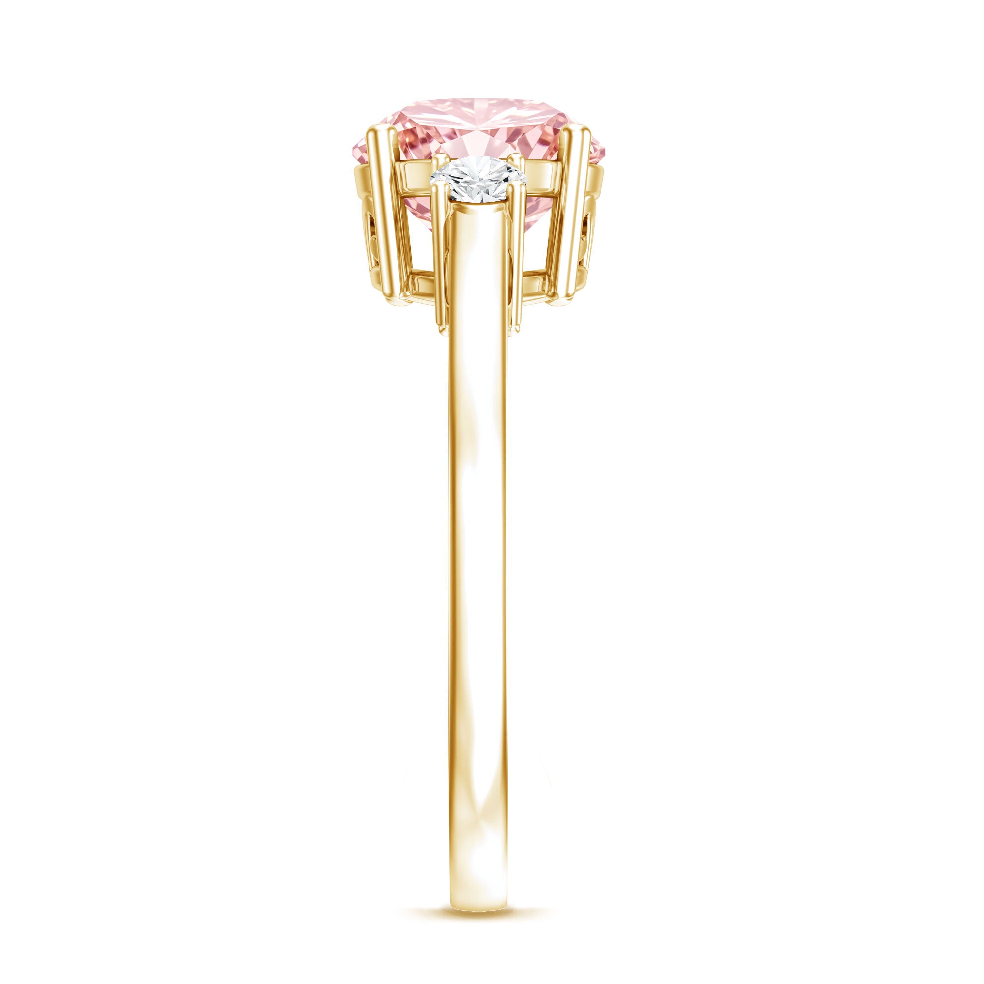 Rosec Jewels-2 Carat Lab Grown Pink Diamond Three Stone Engagement Ring with IGI Certificate