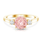 Rosec Jewels-2 Carat Lab Grown Pink Diamond Three Stone Engagement Ring with IGI Certificate
