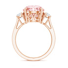 Rosec Jewels-IGI Certified Lab Created Pink and White Diamond Three Stone Engagement Ring 5 Carat