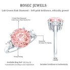 Rosec Jewels-IGI Certified Lab Created Pink and White Diamond Three Stone Engagement Ring 5 Carat