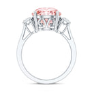 Rosec Jewels-IGI Certified Lab Created Pink and White Diamond Three Stone Engagement Ring 5 Carat