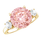 Rosec Jewels-IGI Certified Lab Created Pink and White Diamond Three Stone Engagement Ring 5 Carat