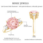 Rosec Jewels-IGI Certified Lab Created Pink and White Diamond Three Stone Engagement Ring 5 Carat