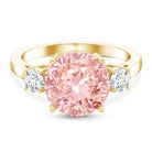 Rosec Jewels-IGI Certified Lab Created Pink and White Diamond Three Stone Engagement Ring 5 Carat