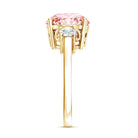 Rosec Jewels-IGI Certified 4 Carat Round Lab Created Pink and White Diamond Trilogy Engagement Ring