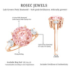 Rosec Jewels-3 Carat Lab Grown Pink and White Diamond Trilogy Engagement Ring with IGI Certificate