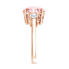 Rosec Jewels-3 Carat Lab Grown Pink and White Diamond Trilogy Engagement Ring with IGI Certificate